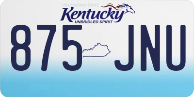 KY license plate 875JNU