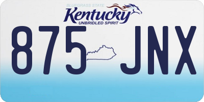 KY license plate 875JNX
