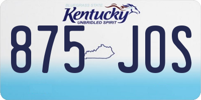 KY license plate 875JOS