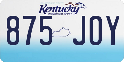 KY license plate 875JOY