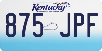 KY license plate 875JPF