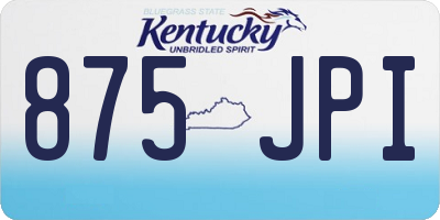 KY license plate 875JPI