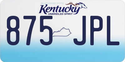 KY license plate 875JPL