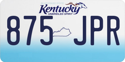 KY license plate 875JPR
