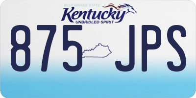 KY license plate 875JPS