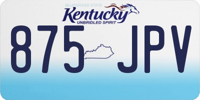 KY license plate 875JPV