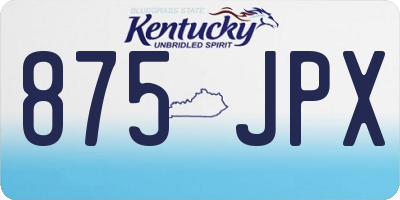 KY license plate 875JPX