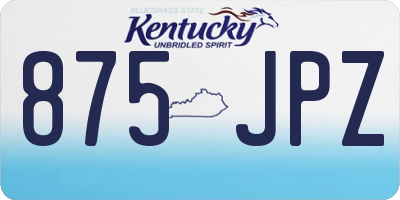 KY license plate 875JPZ