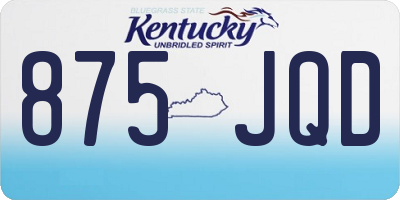 KY license plate 875JQD