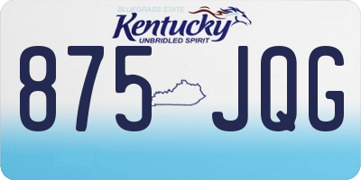 KY license plate 875JQG