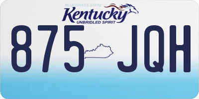 KY license plate 875JQH