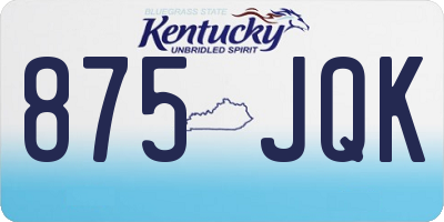 KY license plate 875JQK