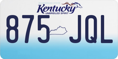 KY license plate 875JQL