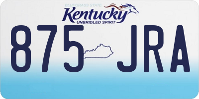 KY license plate 875JRA