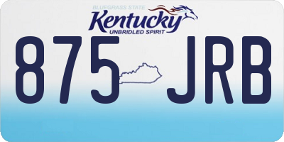 KY license plate 875JRB