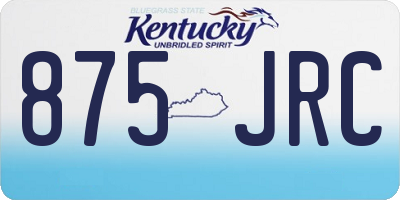 KY license plate 875JRC