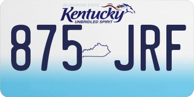 KY license plate 875JRF