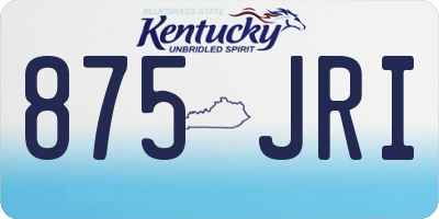 KY license plate 875JRI