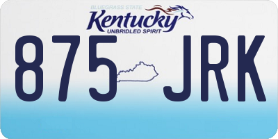 KY license plate 875JRK