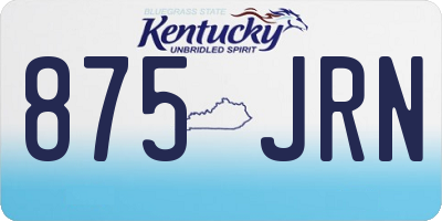 KY license plate 875JRN