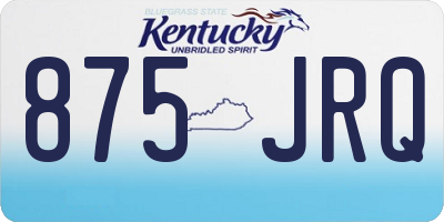 KY license plate 875JRQ