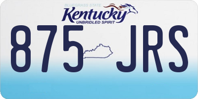 KY license plate 875JRS