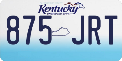 KY license plate 875JRT