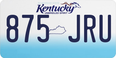 KY license plate 875JRU