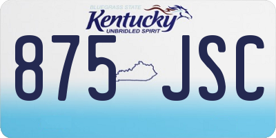 KY license plate 875JSC