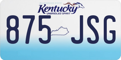 KY license plate 875JSG