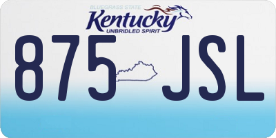 KY license plate 875JSL