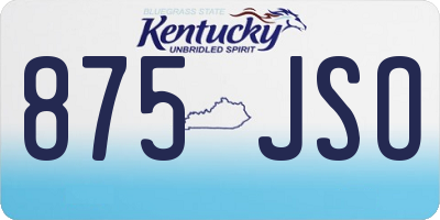 KY license plate 875JSO
