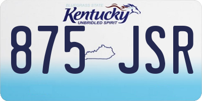 KY license plate 875JSR