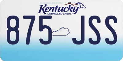 KY license plate 875JSS