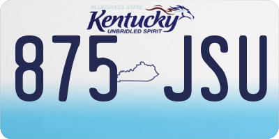 KY license plate 875JSU