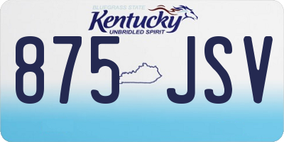 KY license plate 875JSV