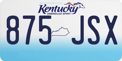 KY license plate 875JSX