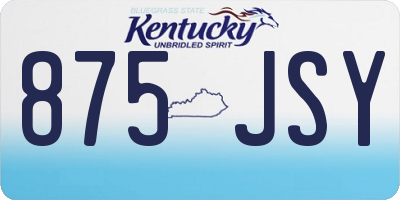 KY license plate 875JSY