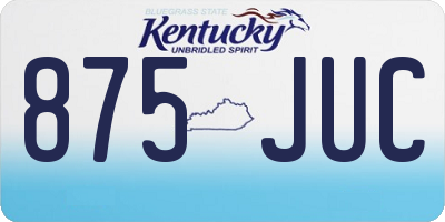 KY license plate 875JUC