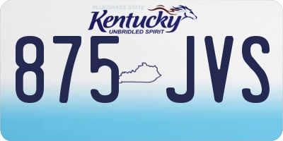 KY license plate 875JVS