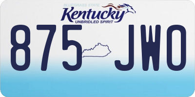 KY license plate 875JWO