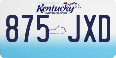 KY license plate 875JXD