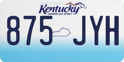 KY license plate 875JYH