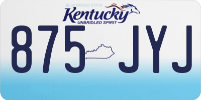 KY license plate 875JYJ