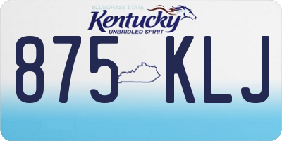 KY license plate 875KLJ