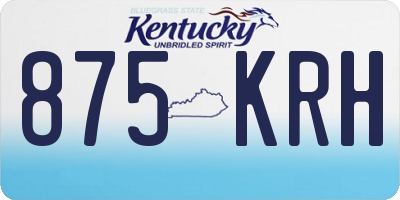 KY license plate 875KRH
