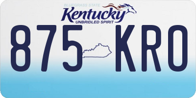 KY license plate 875KRO