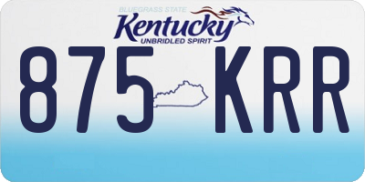 KY license plate 875KRR