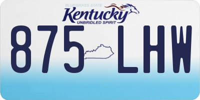 KY license plate 875LHW