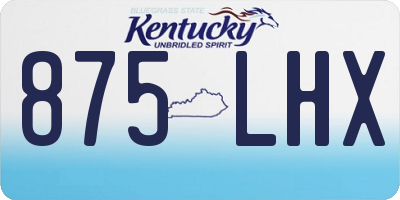 KY license plate 875LHX
